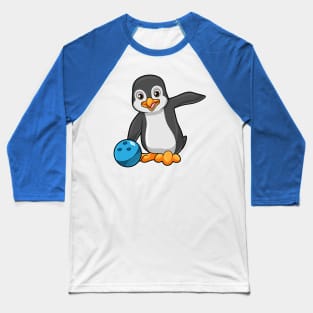 Penguin at Bowling with Bowling ball Baseball T-Shirt